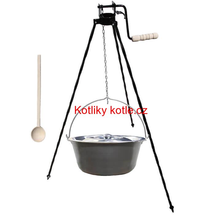 Nerezový kotlík 10 L (1,5 mm) + stojan s kladkou VAR