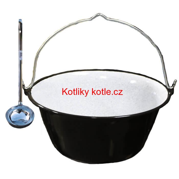 Smaltovaný kotlík 16 L + nerezová naběračka