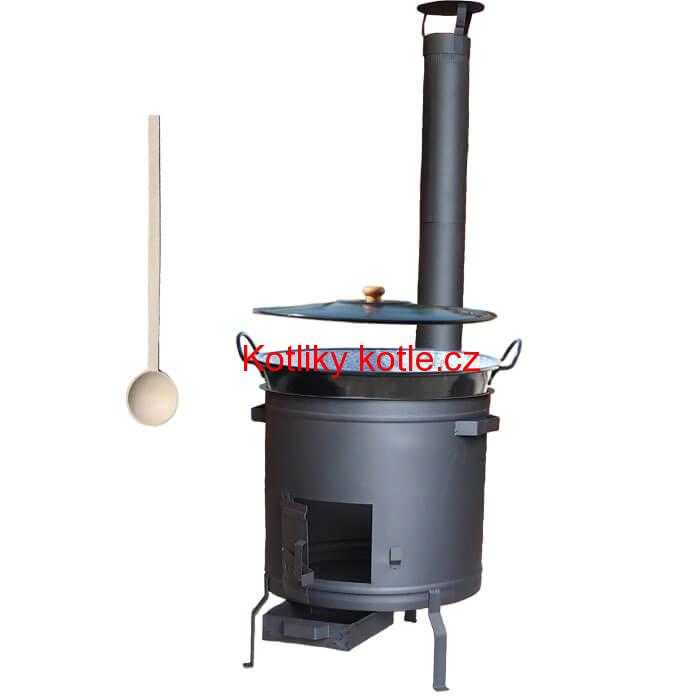 Zabijačkový smaltovaný kotel 60 L + žáruvzdorná kotlina 53 cm PLUS 600