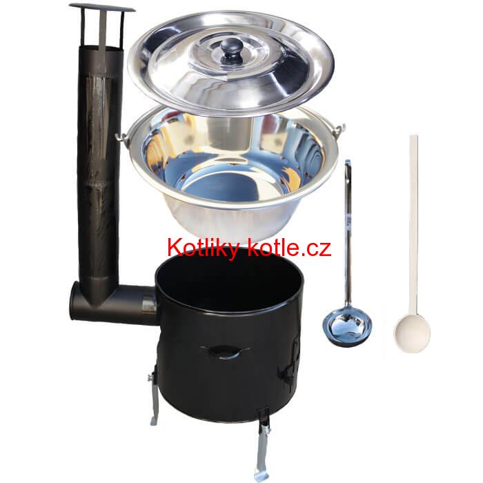 Nerezový kotlík 20 L + smaltovaná kotlina 42 Easy party