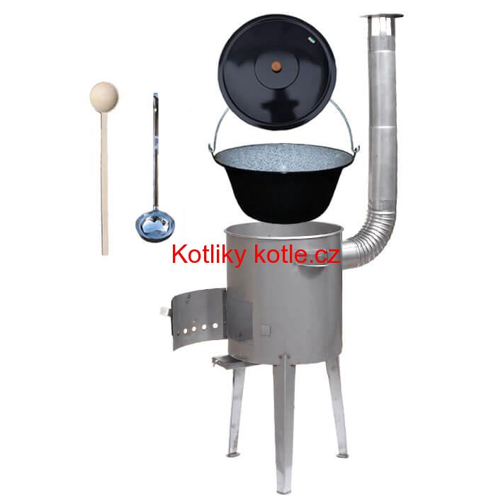 Smaltovaný kotlík 13 L (1,2 mm) + nerezová kotlina 36 cm LUXUS