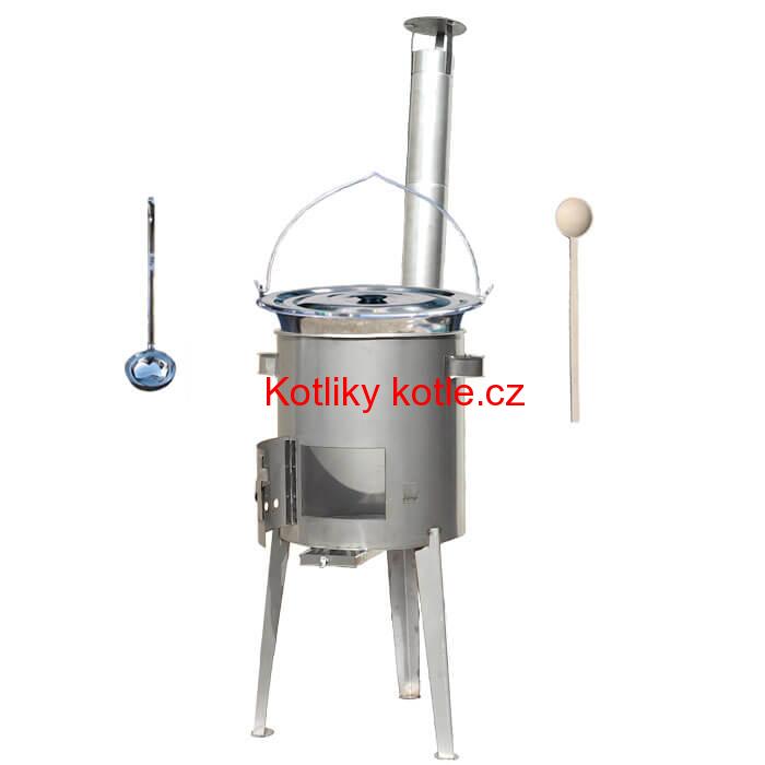 Nerezový kotlík 20 L (1,2 mm) + nerezová kotlina 42 cm LUXUS