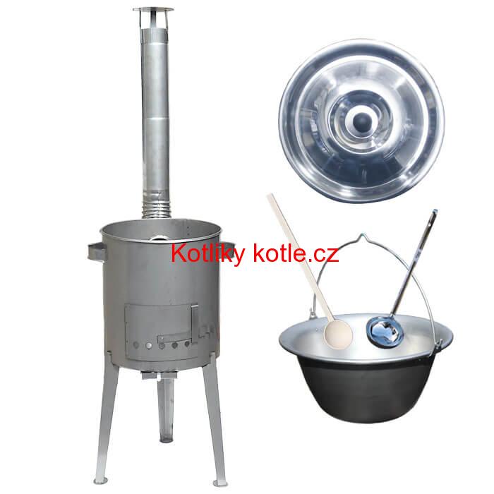 Nerezový kotlík 20 L (1,5 mm) + nerezová kotlina 42 cm LUXUS