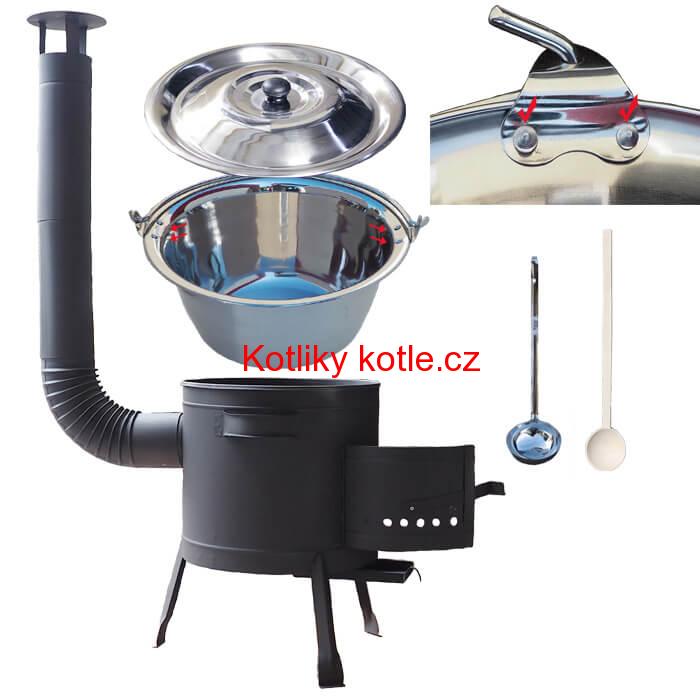 Nerezový kotlík 30 L (0,8 mm) s nýty + žáruvzdorná kotlina 45 PLUS 600