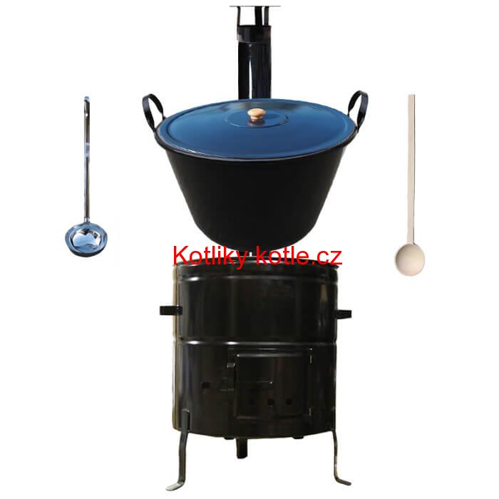Smaltovaný kotel 60 L + kovová kotlina 53 cm BIG PARTY