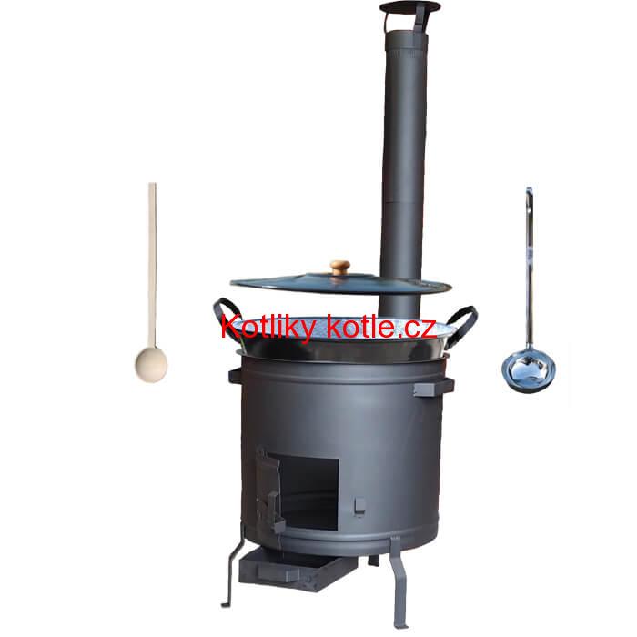 Smaltovaný kotel 70 L + žáruvzdorná kotlina 53 cm PLUS 600