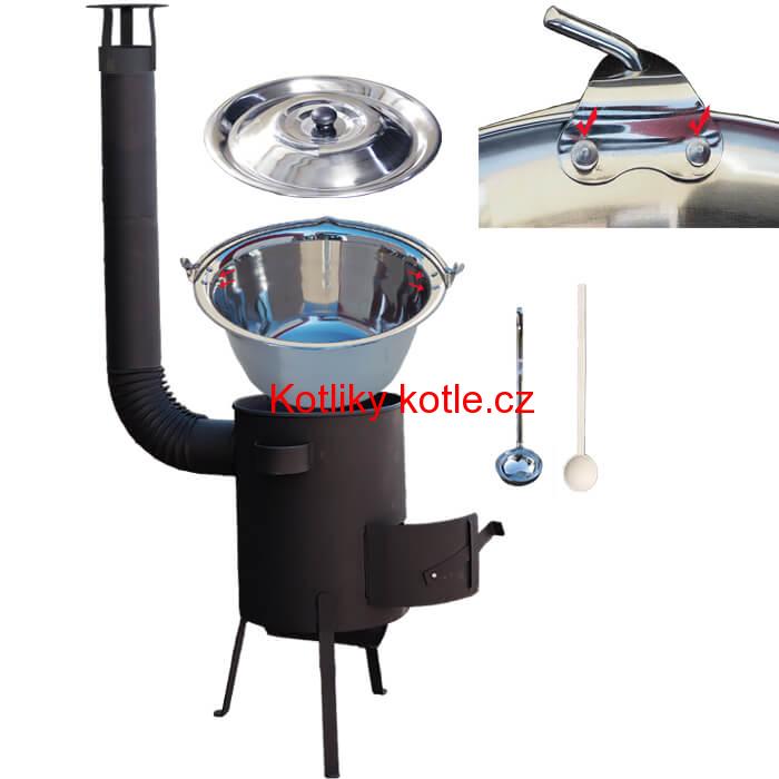 Nerezový kotlík 20 L (0,8 mm) + žáruvzdorná kotlina 42 PLUS 600 4 MM