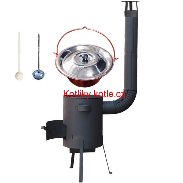 Měděný kotlík 20 L (1,2 mm) + žáruvzdorná kotlina 42 PLUS 600 4 MM