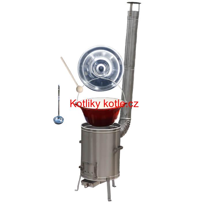 Litinový kotlík se smaltovanou úpravou 16 L + nerezová kotlina (Vysoká) 36 LUX