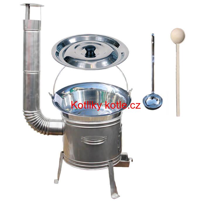 Nerezový kotlík 30 L (1,2 mm) + nerezová kotlina 45 cm TOPLUX