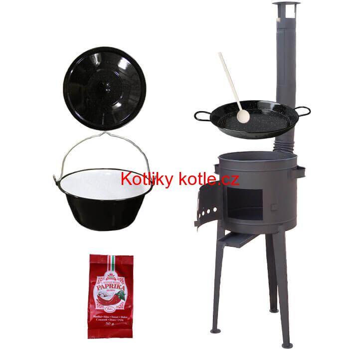 Smaltovaný kotlík 13 L + Paella smaltovaná pánev + vysoká žáruvzdorná kotlina 36 cm PLUS 600
