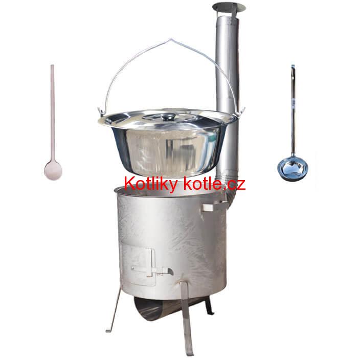 Nerezový kotlík 20 L (1,2 mm) INOX, zesílená vysoká nerezová kotlina 42 cm KOMFORT