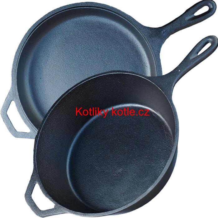 Litinová pánev s poklicí 26,5 cm