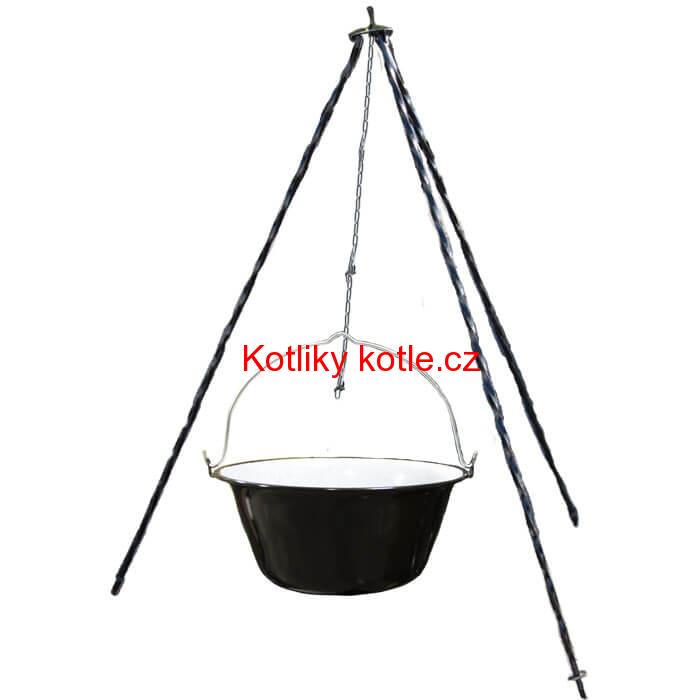 Smaltovaný kotlík 6 L + trojnožka 1 m
