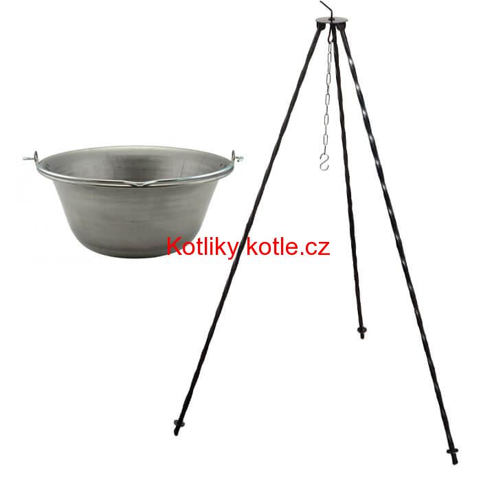Železný kotlík 20 L (0,75 mm) + trojnožka 1,2 m