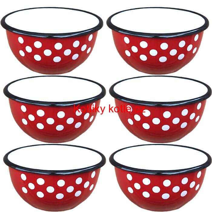 Souprava smaltovaných misek 18 cm 6 ks