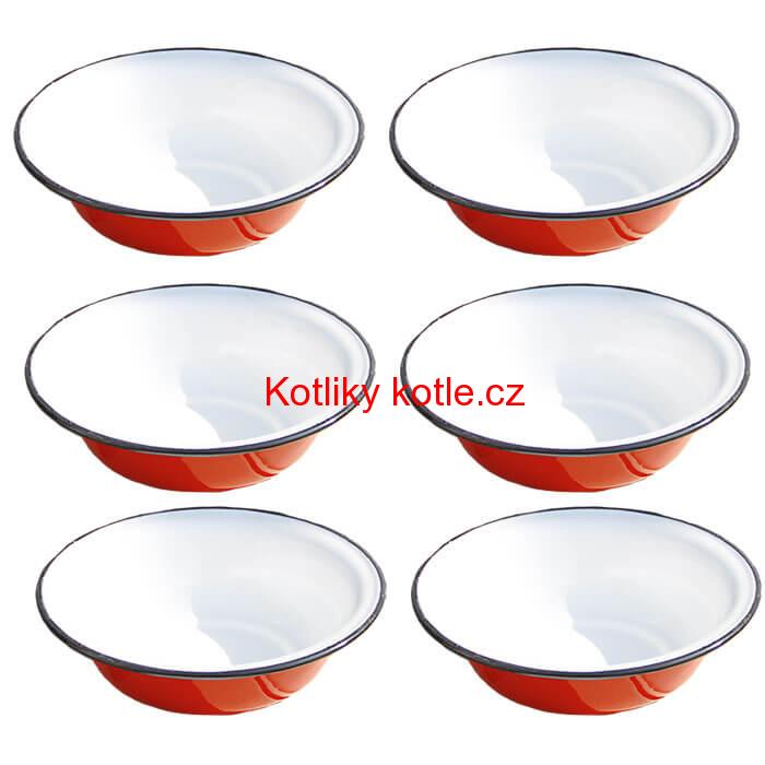 Souprava smaltovaných hlubokých talířů 20 cm 6 ks