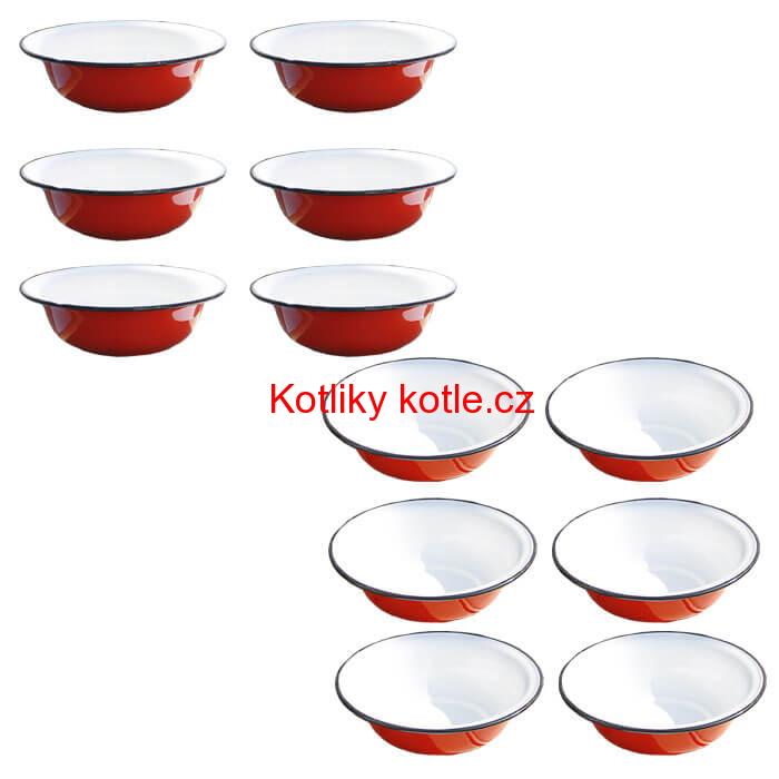 Souprava smaltovaných hlubokých talířů 20 cm 12 ks
