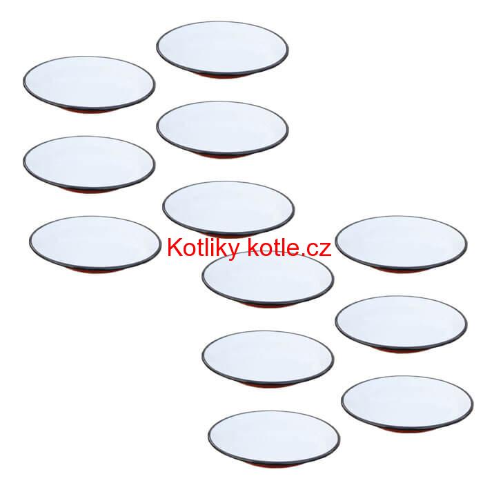 Souprava smaltovaných mělkých talířů 22 cm 12 ks
