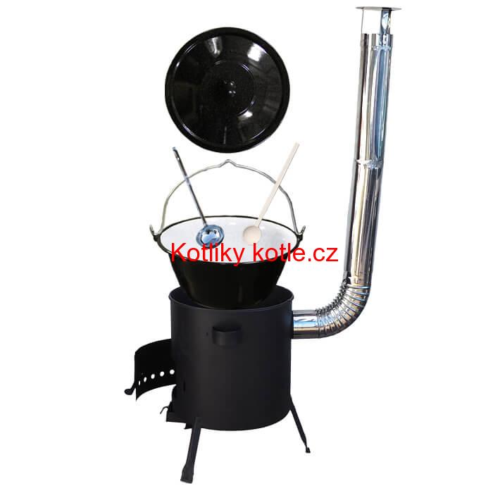 Smaltovaný kotlík 30 L + žáruvzdorná kotlina (1 mm) 42 PLUS 600