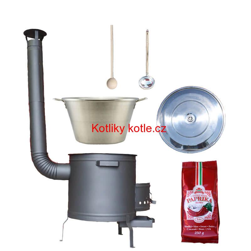 Nerezový kotel 70 L + žáruvzdorná kotlina 56 cm PLUS 600+ Sladká paprika GURMÁN 250 g BIG PARTY