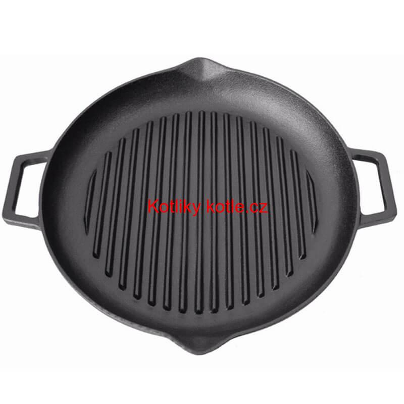 Litinová pánev na grilování 31 cm s výlevkou BBQ
