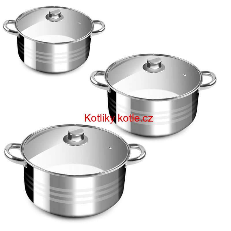 Nerezové kastróle 3 ks