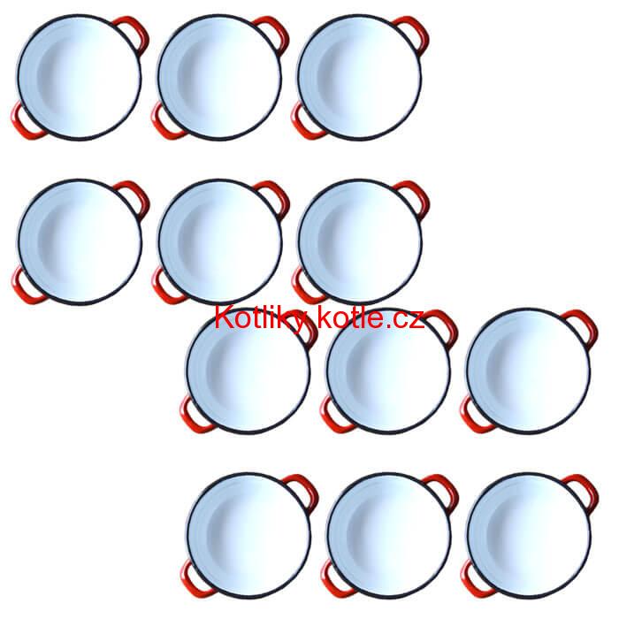 Souprava smaltovaných selských misek 18 cm 12 ks