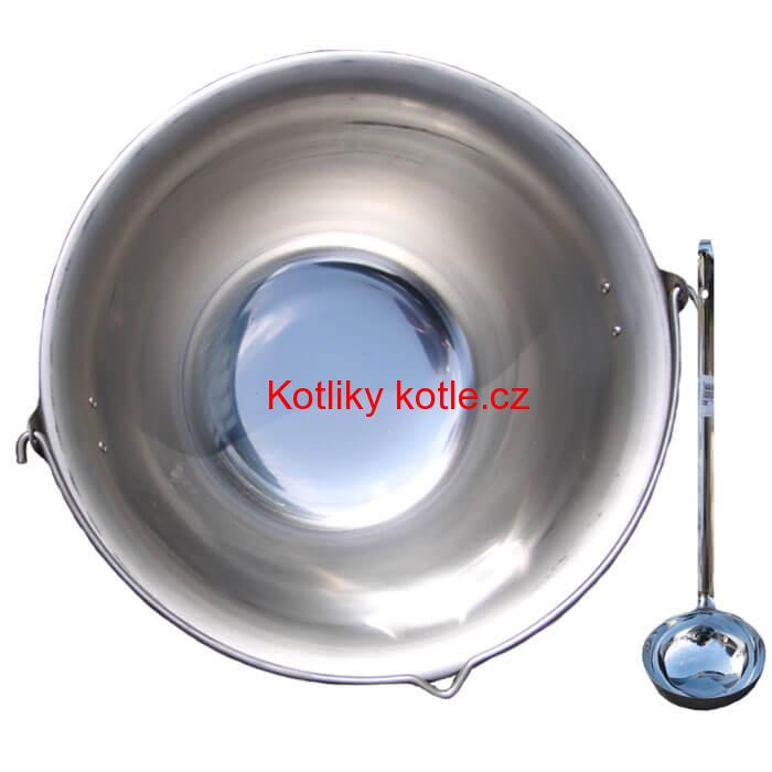 Nerezový kotlík 10 L (1,5 mm) + nerezová naběračka
