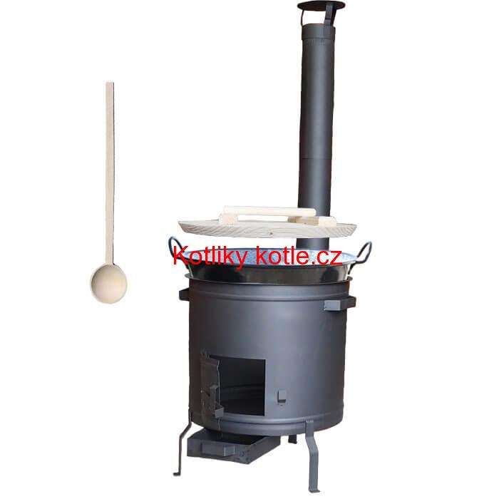 Zabijačkový smaltovaný kotel 100 L + žáruvzdorná kotlina 60 cm PLUS 600