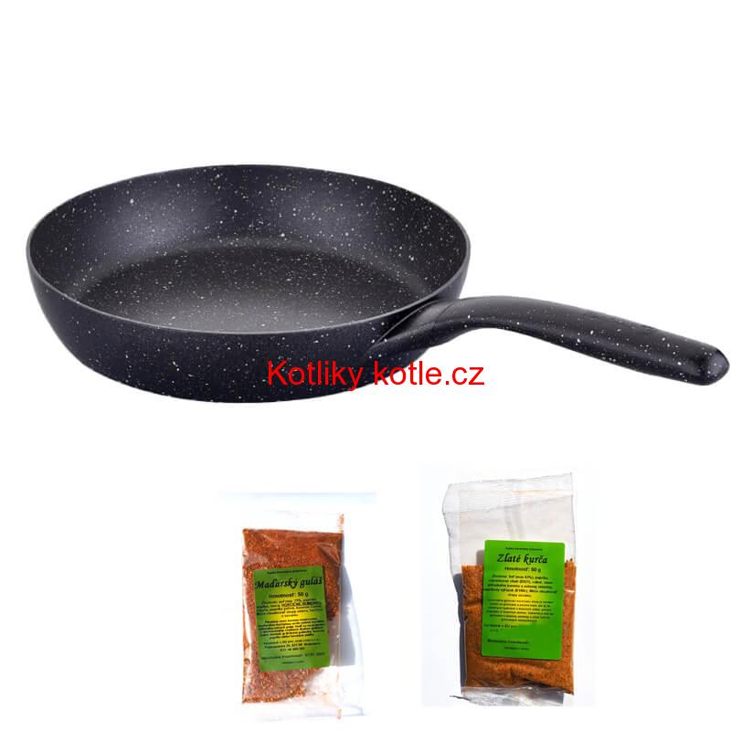 Hrnec s poklicí + pánev + pepř Classic Plus Volkanit