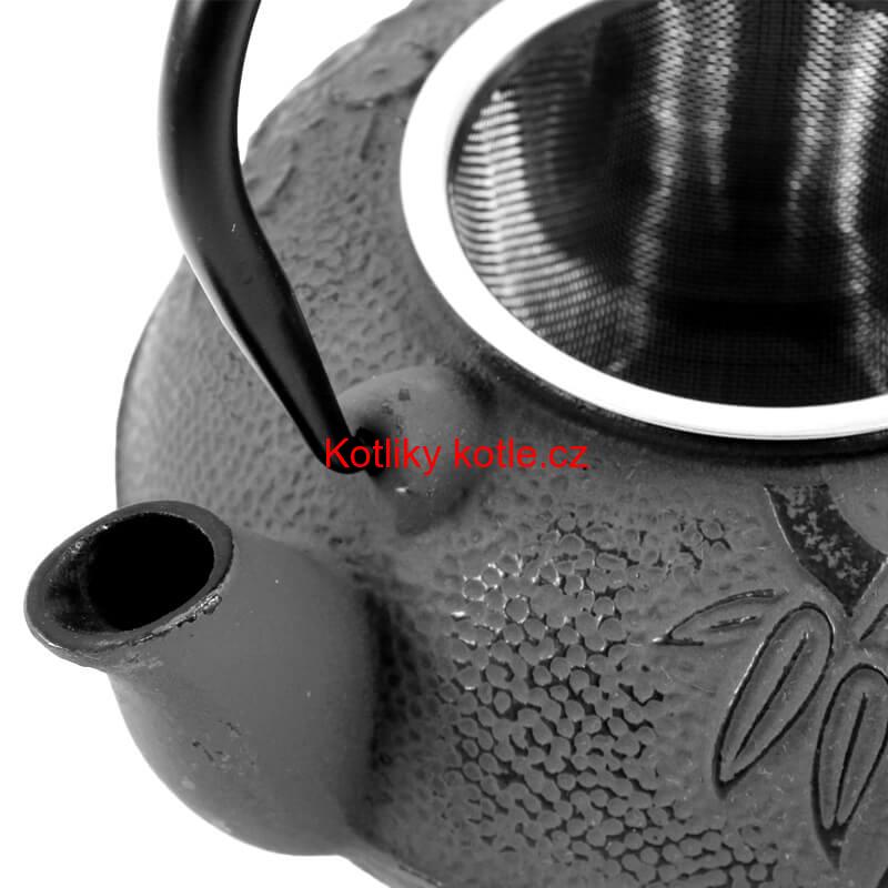 Litinový čajník 600 ml šedý