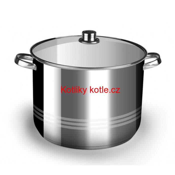 Nerezový hrnec 16 L + skleněná poklice
