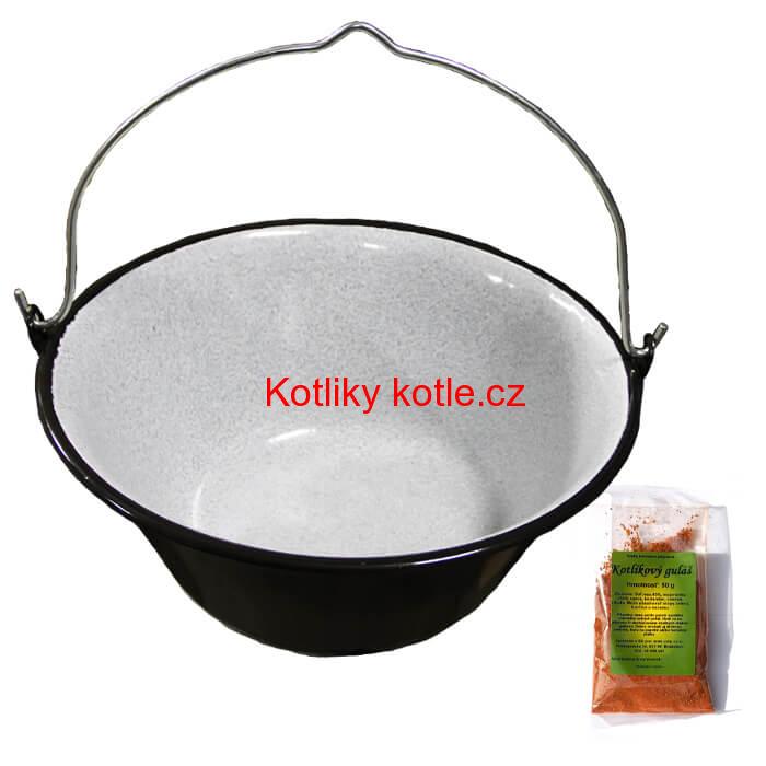 Smaltovaný kotlík 25 L + koření na kotlíkový guláš 50 g