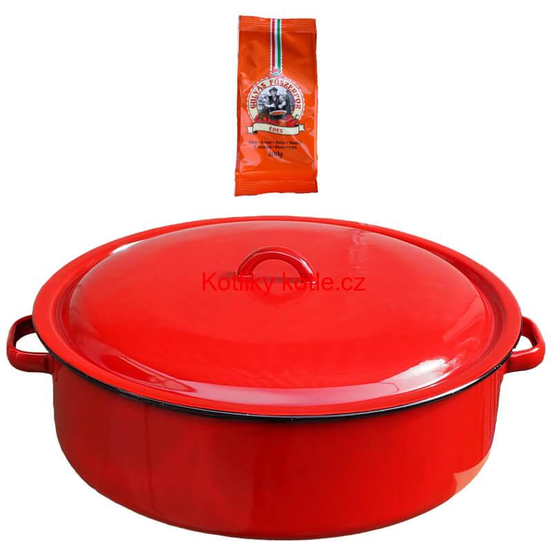 Smaltovaný kastrol s poklicí 10 L CLASSIC + paprikový pepř na guláš