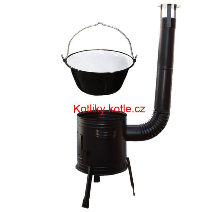 Smaltovaný kotlík 13 L (1,2 mm) + kovová kotlina 36 CLASSIC (KOV) Easy party