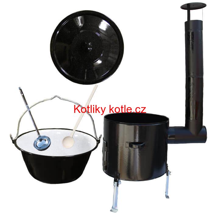 Smaltovaný kotlík 10 L + smaltovaná kotlina 31 Easy party