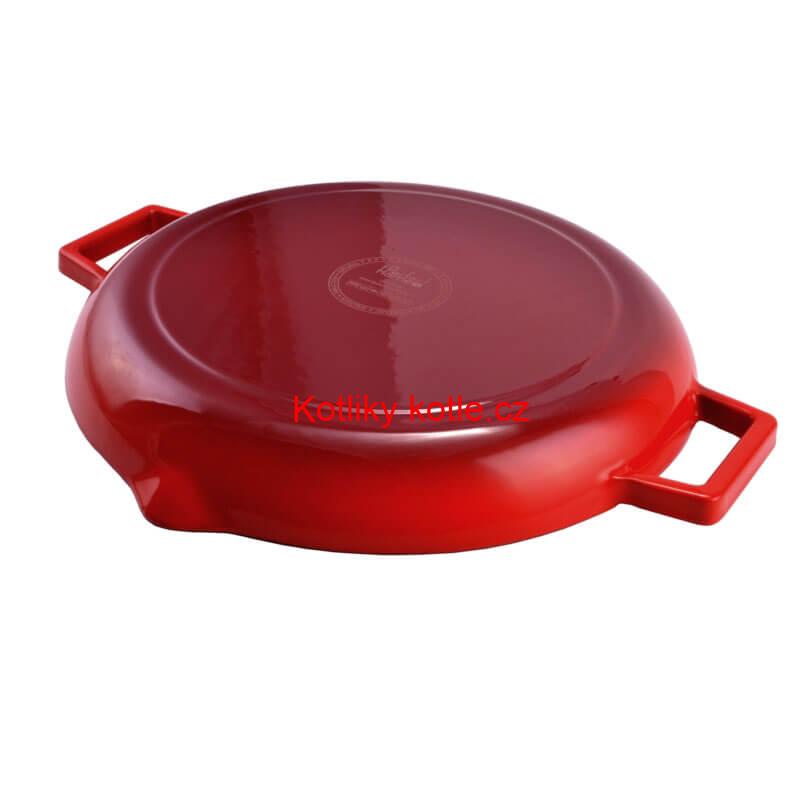 Litinová posmaltovaná pánev na grilování 31 cm s výlevkami BBQ