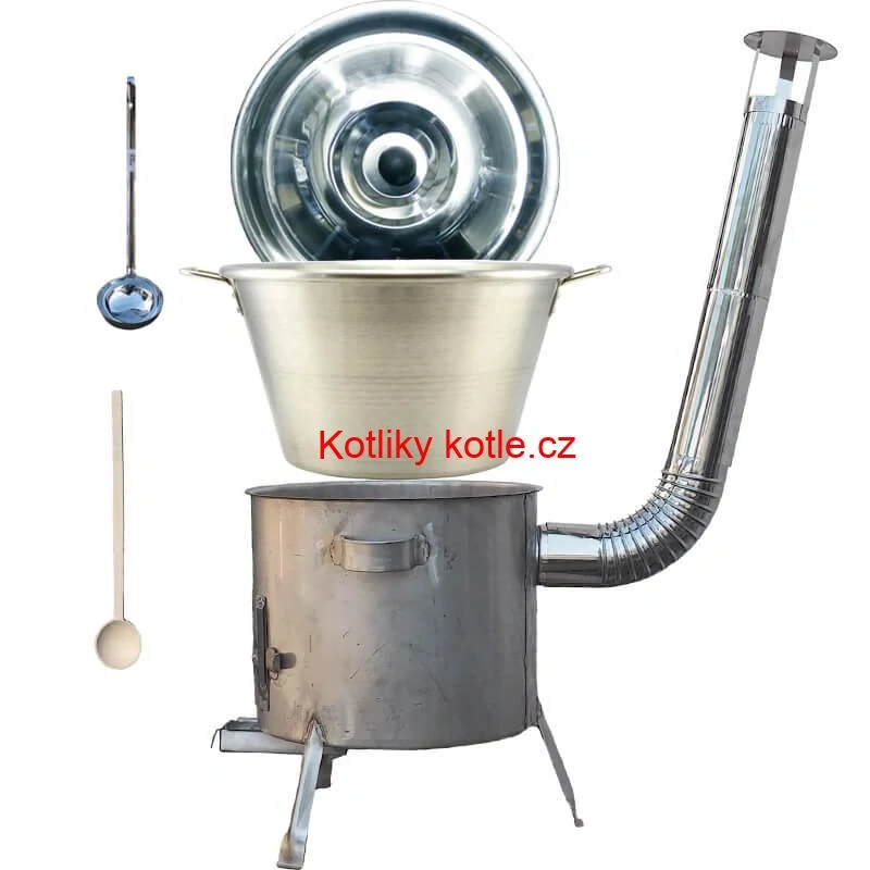 Nerezový kotel 40 L (1,2 mm) INOX + nerezová kotlina 45 cm (1,5 mm) STRONG CLASSIC