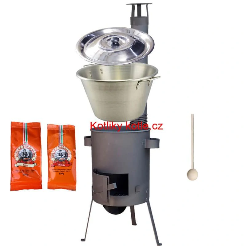 Nerezový kotel 40 L + žáruvzdorná kotliny 45 cm PLUS 600 4 MM + paprikové koření na guláš