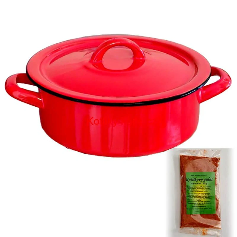 Smaltovaný kastrol poklicí COMBI 2 l + směs koření na kotlíkový guláš 50 g