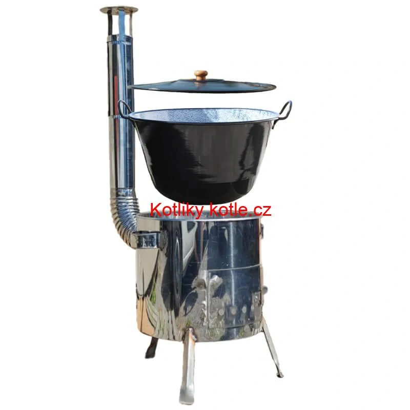 Smaltovaný kotel 70 L + nerezová kotlina 53 cm LUSTRO