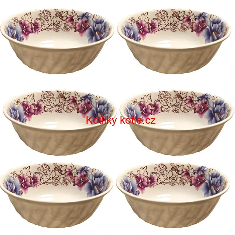 Plastová miska s květinovým vzorem (750 ml) – nyní v sadě 6 kusů!