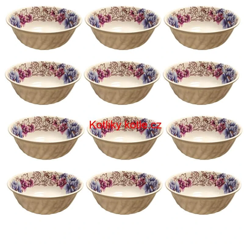 Plastová miska s květinovým vzorem (750 ml) – nyní v sadě 12 kusů!