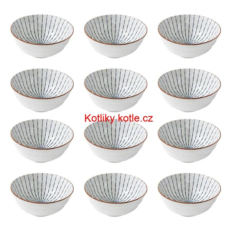 Sada 12 ks velkých keramických misek na guláš a polévky, 1 litr