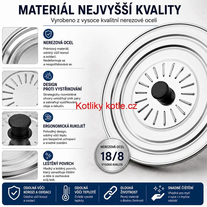 Nerezová poklice proti stříkání 28 cm