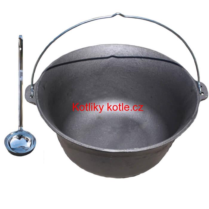 Litinový kotlík 10,8 L + nerezová naběračka