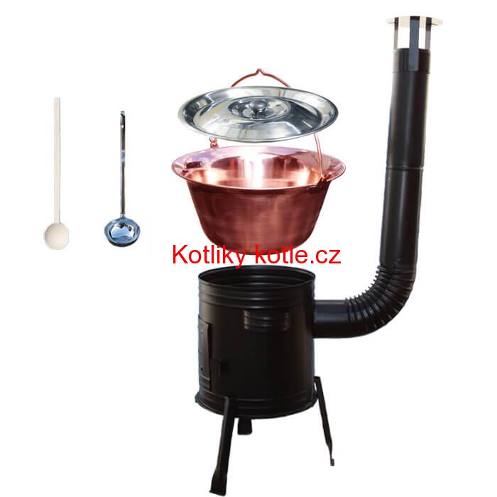 Měděný kotlík 14 L (1,2 mm) + kovová kotlina 36 PARTY (KOV)