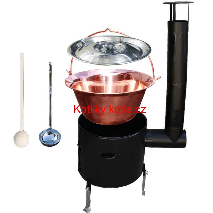 Měděný kotlík 10 L + smaltovaná kotlina 31 EXCLUSIVE