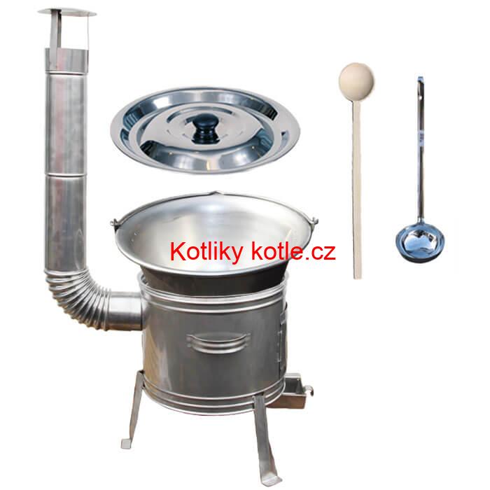 Nerezový kotlík 20 L (1,5 mm) + nerezová kotlina 42 cm TOPLUX